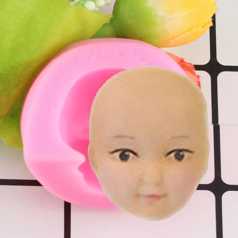 Baby Face Silicone Molds Chocolate Polymer Clay Craft Molds Handmade Craft Dolls Face Mould Sugar Craft Mould Baking Tools