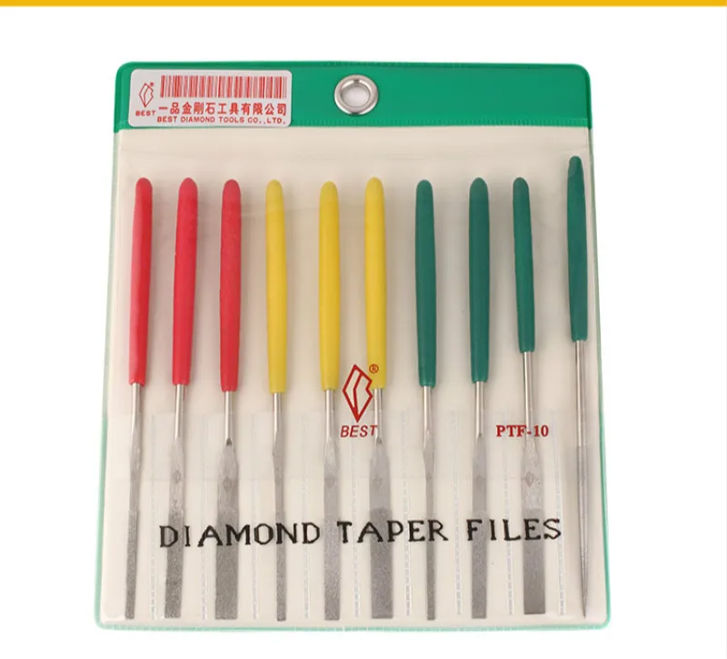 Taiwan first alloy file PTF-10 diamond flat oblique file ultra-thin Xiaoping 3  X 140 gold steel file