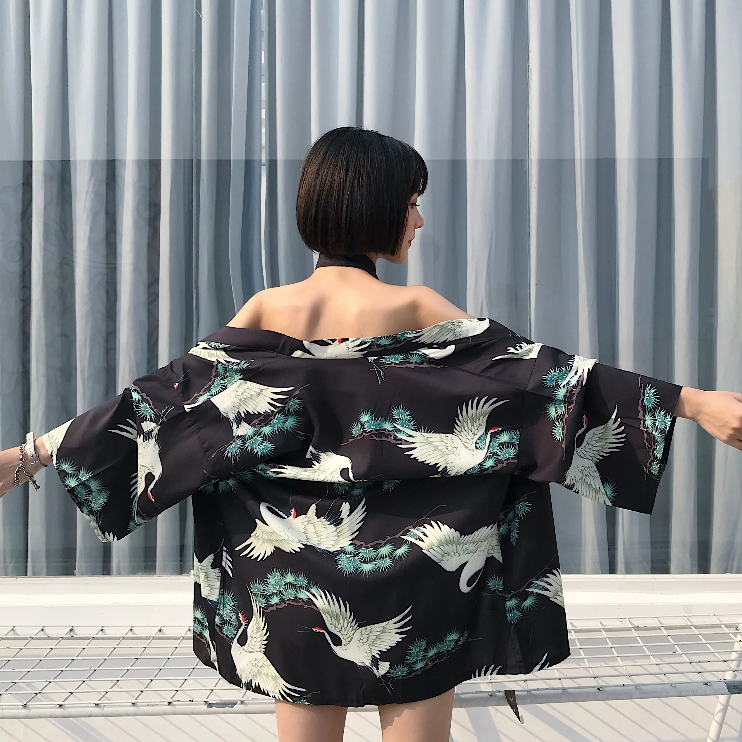Kimono japonés tradicional yukata para mujer, bata corta japonesa, ropa holgada, cárdigan japonés kimomo, kimono japonés Lady haori