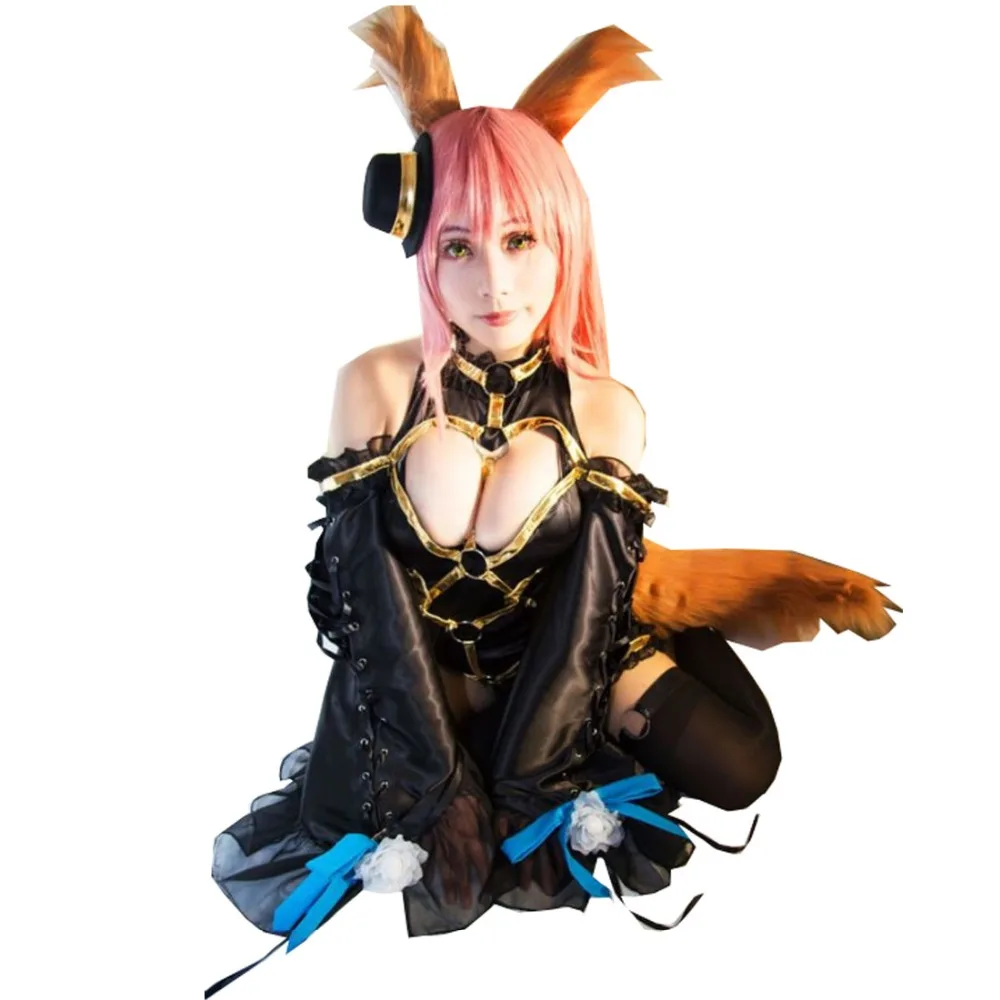 

2018 High quality FateEXTRA CCC Tamamo no Mae Caster Lancer dress cosplay magic costume includes Hat