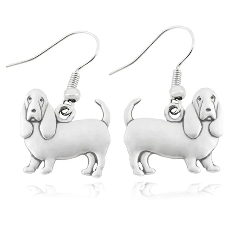 Vintage Boho Basset Hound Drop Earring Bohemian Dog Charms Earrings For Women Brincos Long Earings fashion Jewelry Pendientes