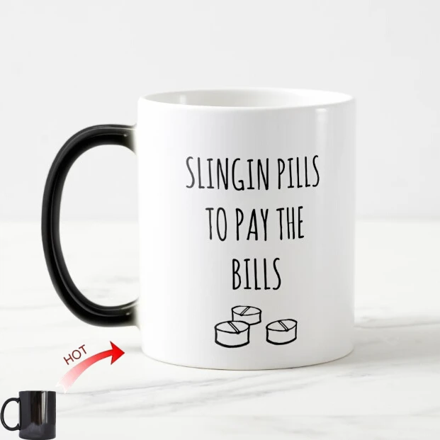 Funny Pharmacist Coffee Mug Slinging Pills to Pay the Bills Magic Mugs Cups Creative Gifts for Pharmacists Medicine Coworker