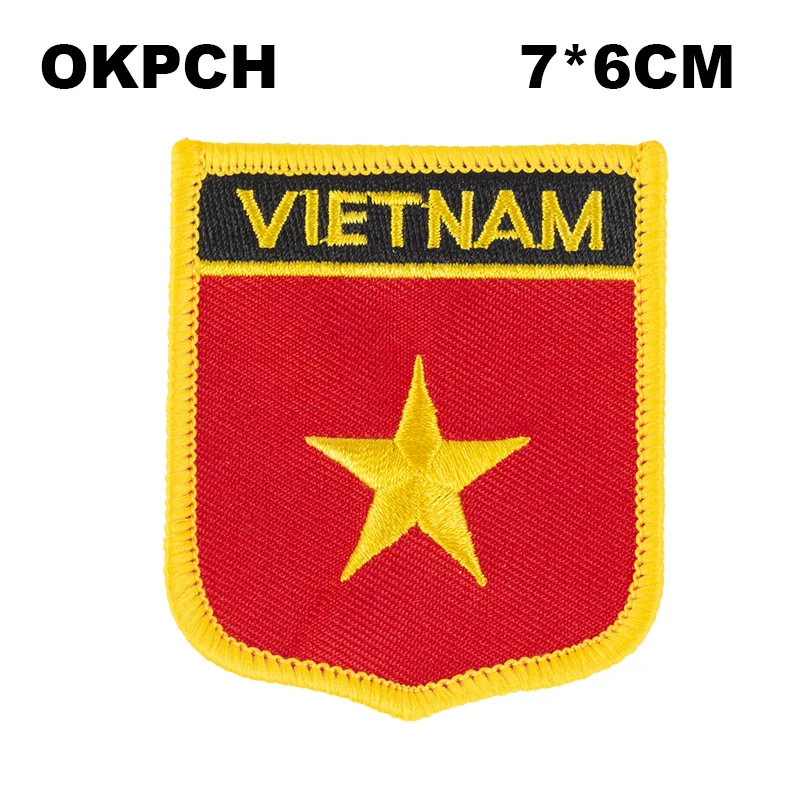 Vietnam Shield Shape flag patches national flag patches for Cothing DIY Decoration PT0212-S