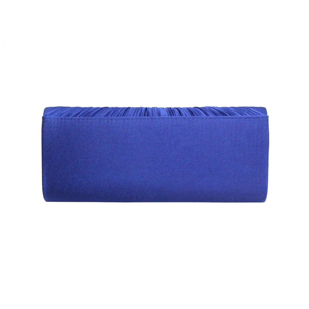 Hot Sale Pleated Drape Satin Clutch Bag Diamonds Crystal Evening Bag for Lady Woman Girl Female