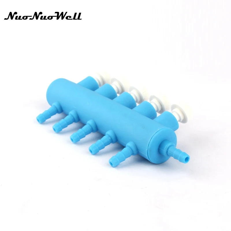 1pcs NuoNuoWell 5 Way Diameter 5mm Air Pump Splitter Valve Aquarium Fish Tank Fittings Adjustable Oxygen Flow Control Valve