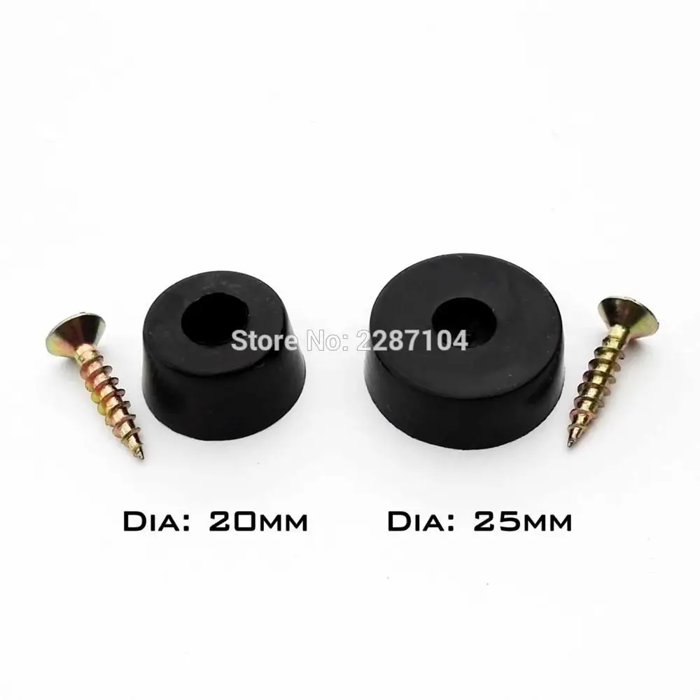 12 black rubber anti-slip glides