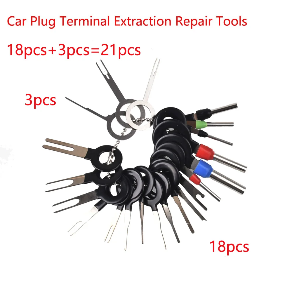 

21pcs/lot Auto Car Remove Tool Kit Plug Circuit Board Wire Harness Terminal Extraction Pick Connector Crimp Pin Back Needle