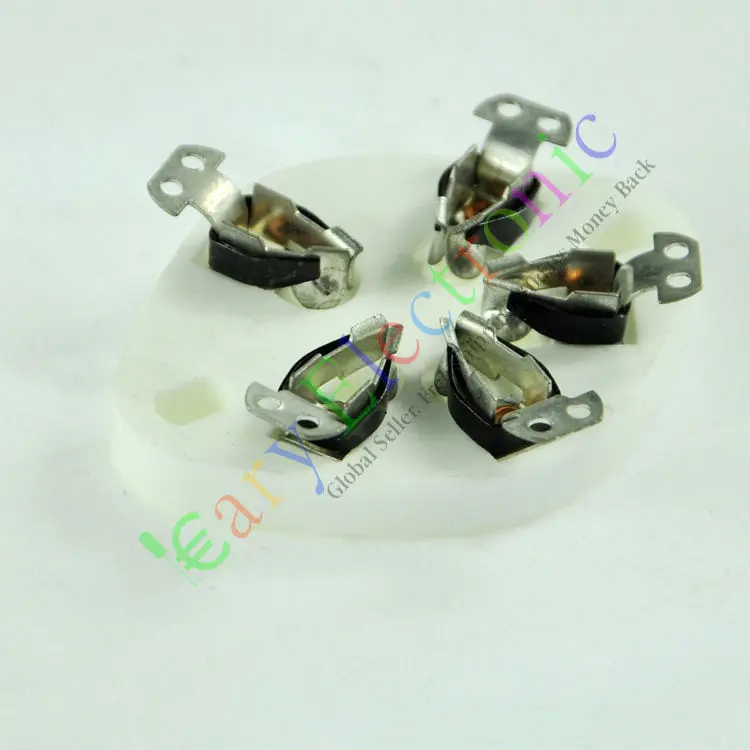 Venta al por mayor y al por menor, 4 Uds., chasis de 5 pines, enchufe de tubo de vacío de cerámica, Base plateada para 807 FU7 27 46 47 37, envío gratis