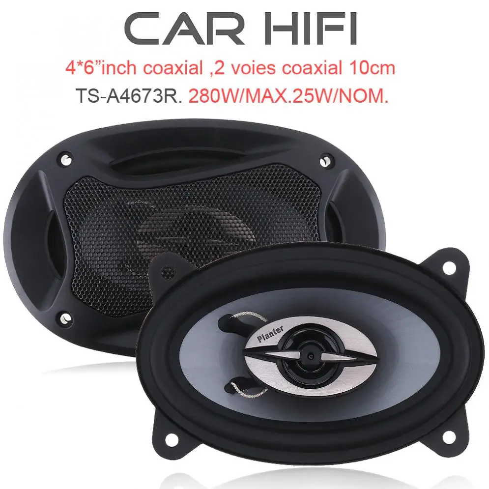 2pcs Universal 4*6 Inch 280W Car HiFi Coaxial Speaker Vehicle Auto Audio Music Stereo SubwoofeFull Range Frequency Speakers