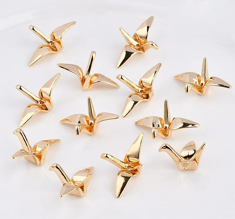 

New arrived 20pcs/lot animals cartoon paper crane shape copper alloy fashion charms diy jewelry earring pendants accessory