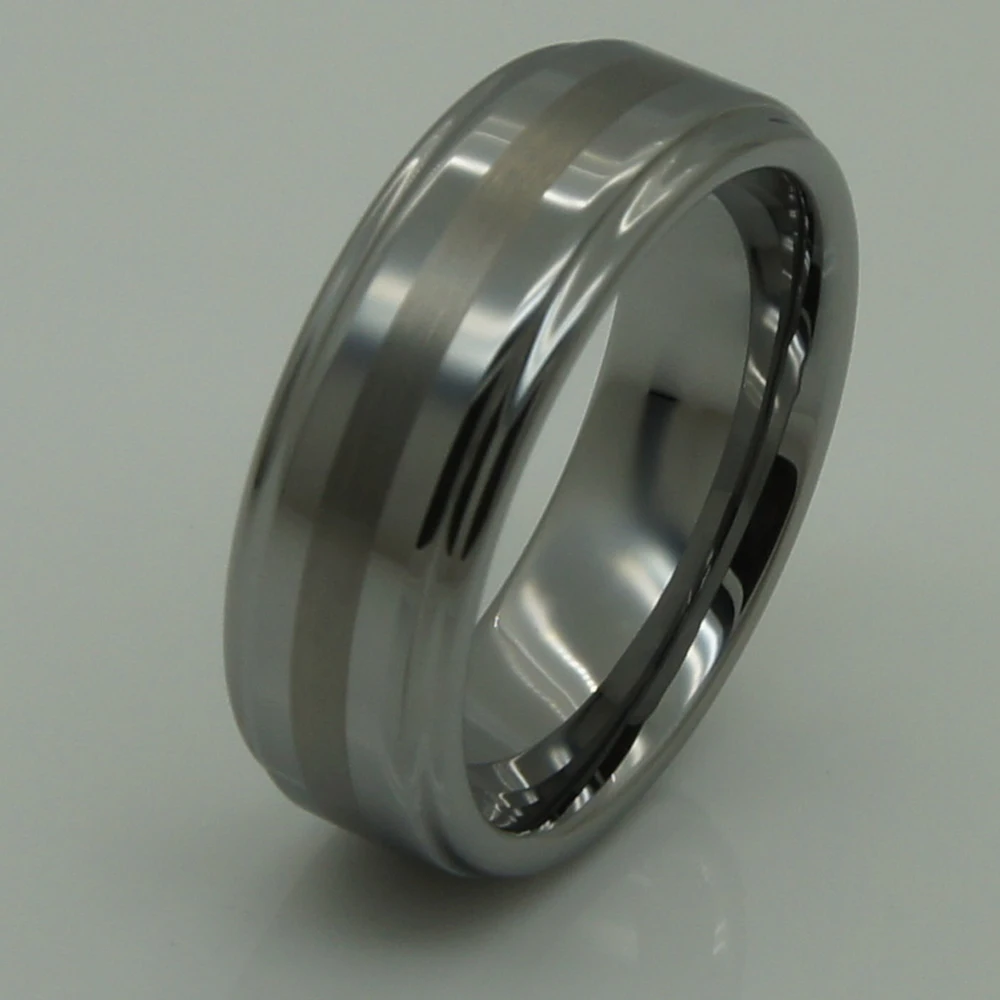 8mm 2tone  shiny/brush  hi-tech scratch proof wedding tungsten ring