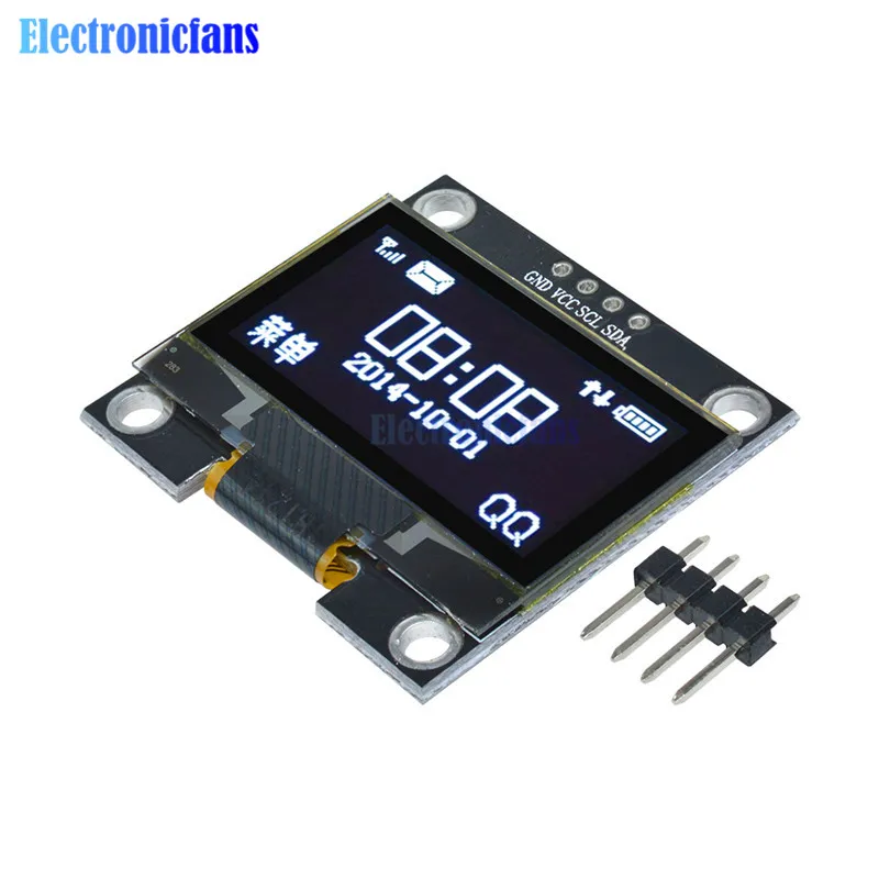 1.3 Inch 4 Pin 7 Pin LCD Display Module IIC I2C Interface 128x64 Resolution SSH1106 White Blue Screen Module 3.3-5V Power Supply