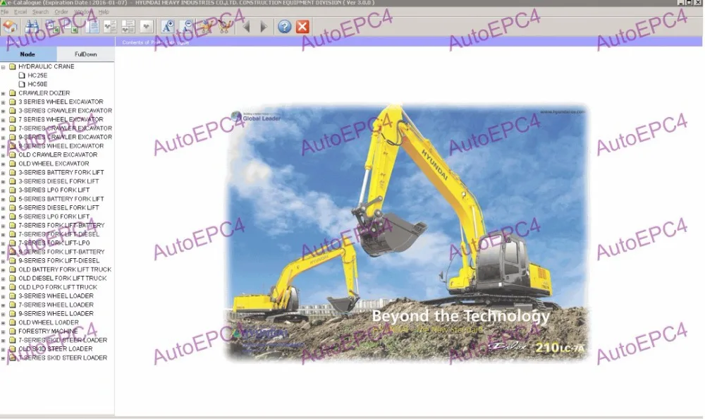 

Robex 2015 electronic spare parts catalog Cranes, Excavators for Hyundai