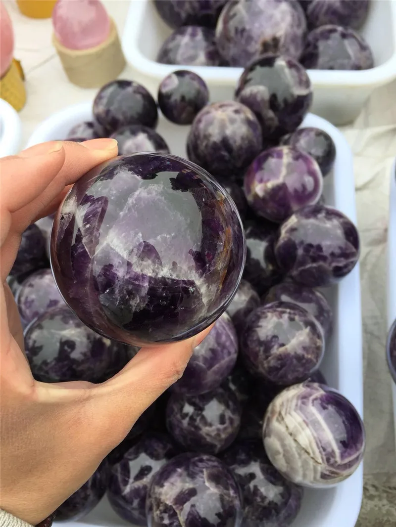 amazing 100% natural dream amethyst gemstone crystal sphere reiki healing chevron amethyst crystal gemstone ball for decoration