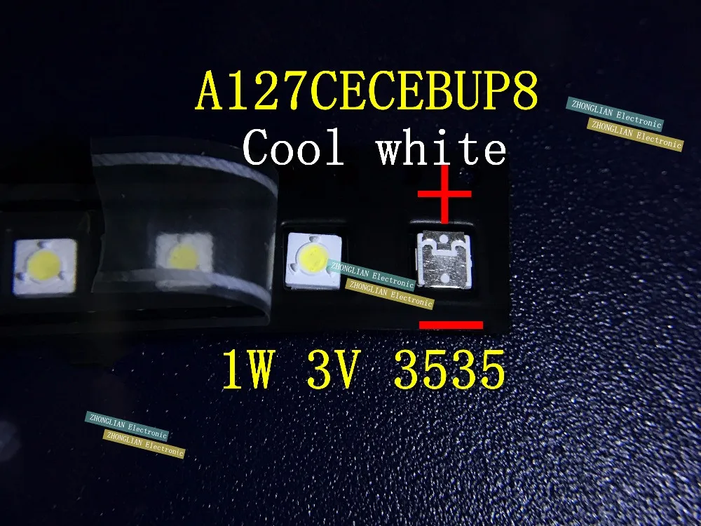 

LED Backlight 1W 3V 3535 3537 Cool white LCD Backlight for TV TV Application A127CECEBUP8