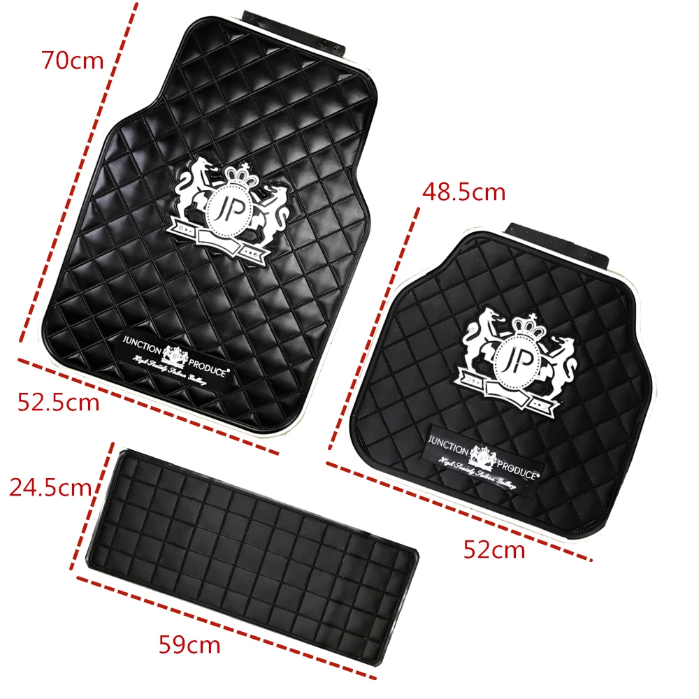 1Set 5Pcs Junction Produce Car Latex Floor Foot Mats White JP Black Rubber Carpets Chassis Mats For Auto 5 Seat Sedan