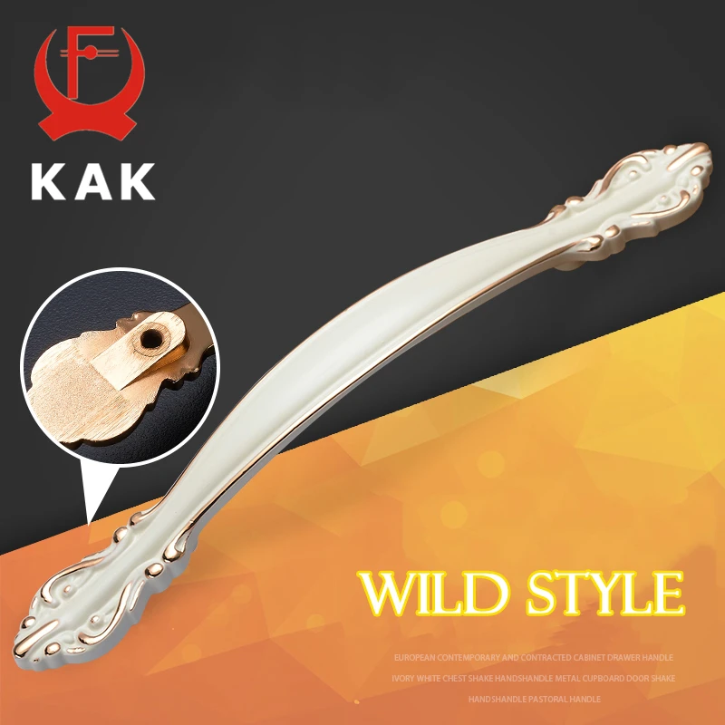 KAK European Zinc Alloy Cabinet Handles Wadrobe Door Pulls Drawer Knobs Kitchen Cupboard Handles Furniture Handle Hardware