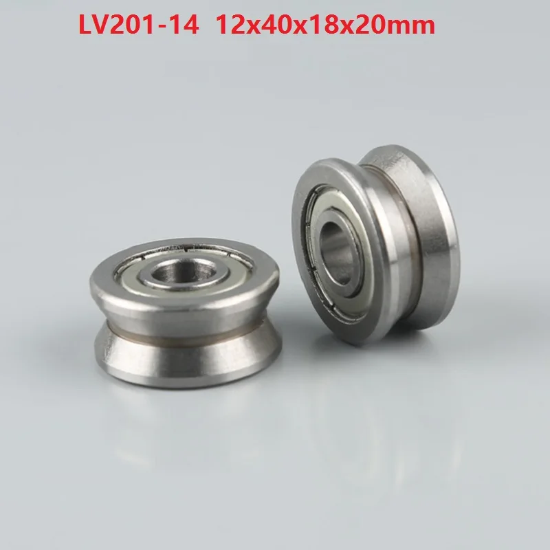 20pcs/lot LV201-14 12x40x18x20 mm V groove roller bearing roller wheel pulley bearing 12*40*18*20 mm