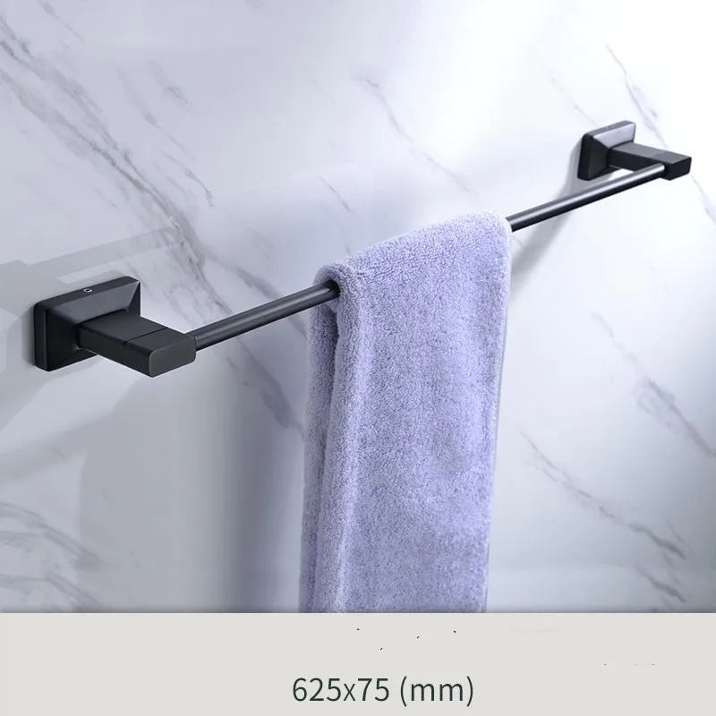 Matte Black Newest solid brass Bathroom Hardware Accessory bathroom shelf towel rack bar-3320