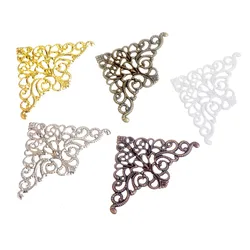 5PCS/lot 5Color Metal Triangle Filigree Wraps Connectors Crafts Gift Decoration DIY Findings 4.8x7.5cm