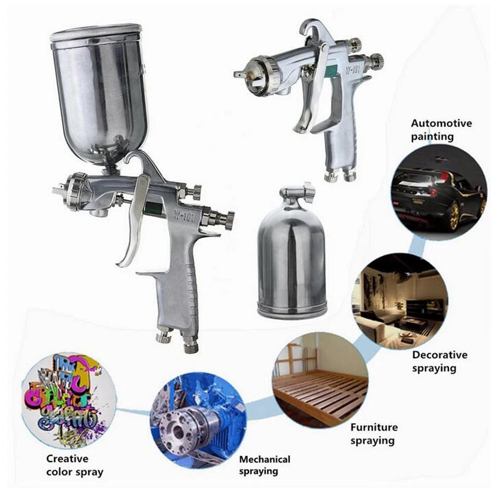 W-101 Spray Gun w101 HVLP Manual Paint Gun Gravity Type 0.8/1.0/1.3/1.5/1.8mm 134G 400ml Car Coating Painting