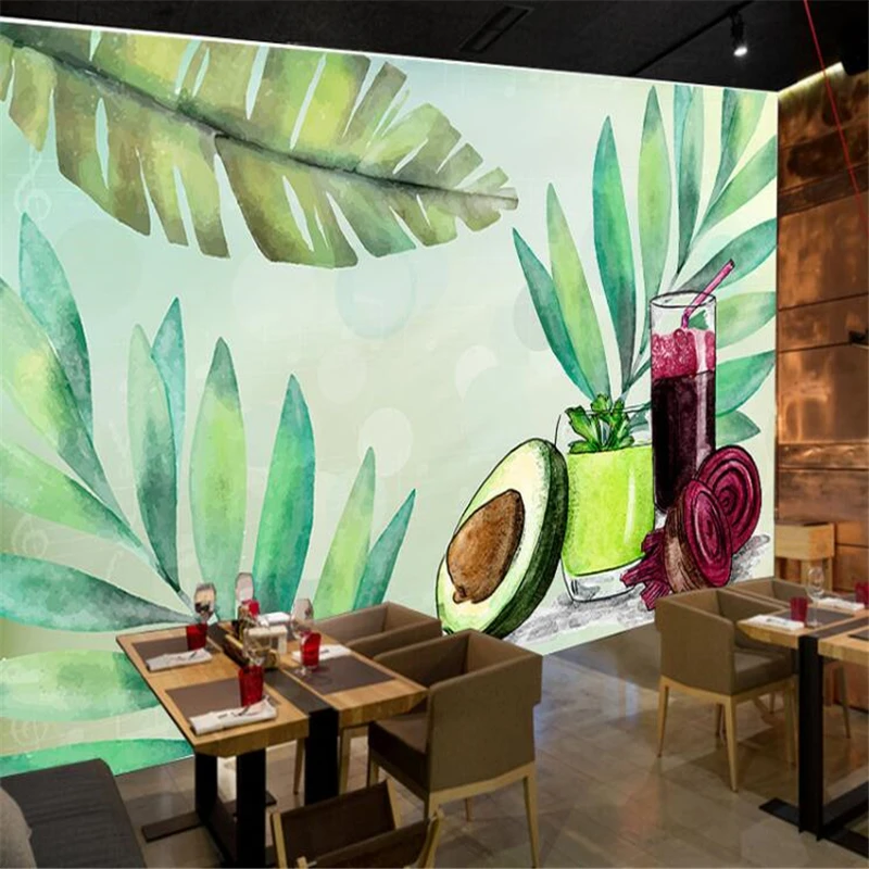 wellyu Hand-painted fruit and vegetable nutrition sauce tea restaurant tooling wall custom large mural wallpaper