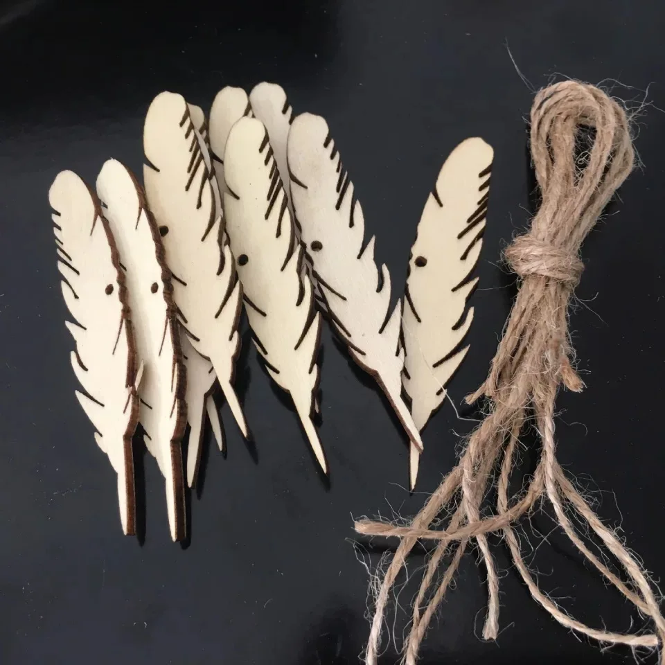 

Laser Cut Wooden feather Shapes