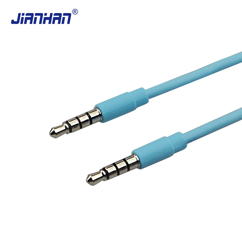 4 Pole Aux Cable 3.5mm Male to Male Jack Audio Cable Nickel Plated Plug Stereo Audio Cord for Headphone Speaker MP3/4 CD Player