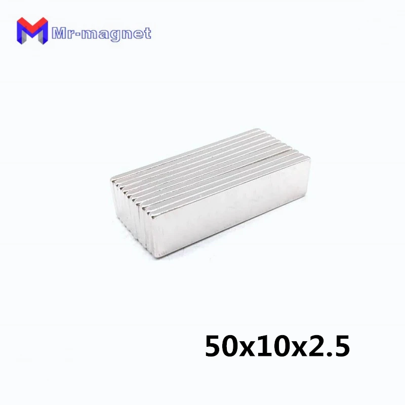 

50pcs 50x10x2.5mm strong neo neodymium magnet 50x10x2.5, NdFeB magnet 50*10*2.5mm, 50mm x 10mm x 2.5mm magnets 50mmx10mmx2.5mm