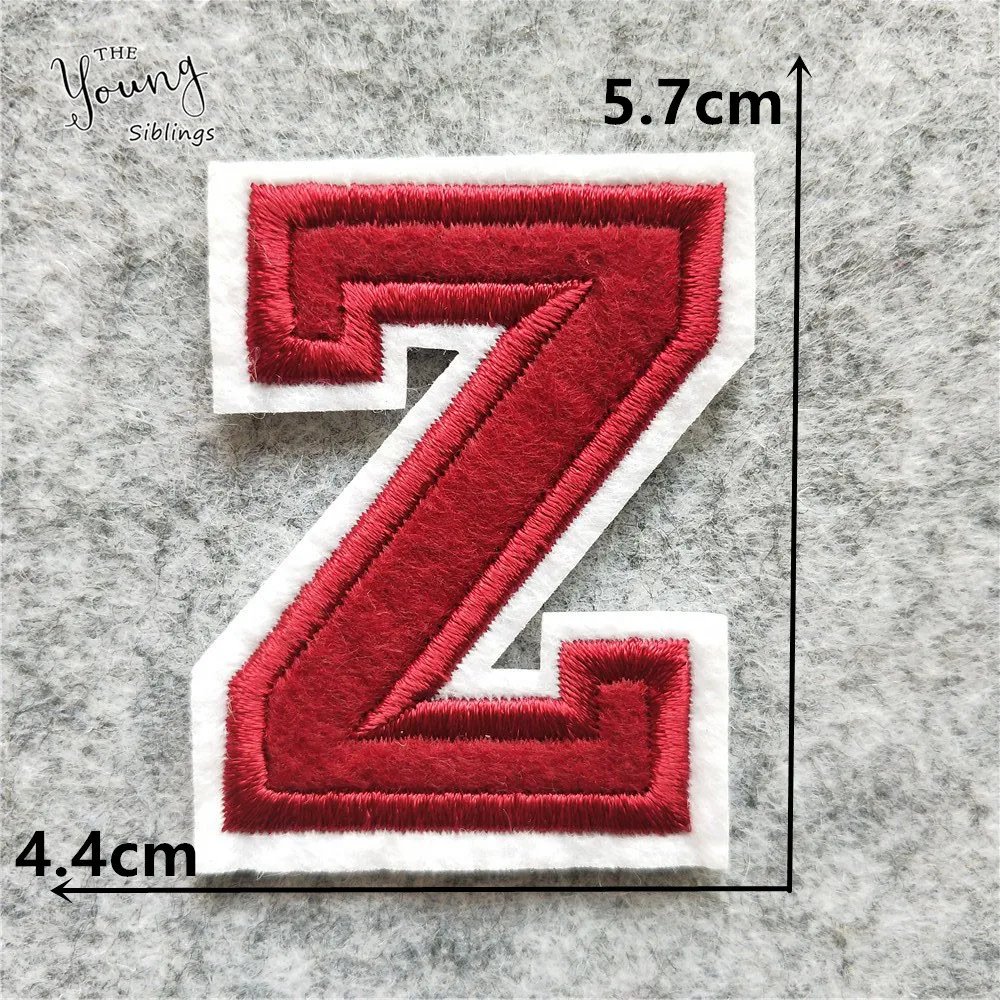 DIY write yourself red Letter A-Z Iron On Patch DIY embroidered Applique Clothing Sewing thermo-stickers Badges Accessories