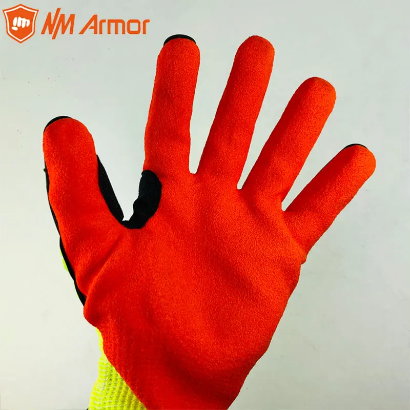 Cut Resistant Anti Vibration Safety Work Glove With TPR Mechanics Industry Working Gloves ANSI Cut Level A6.