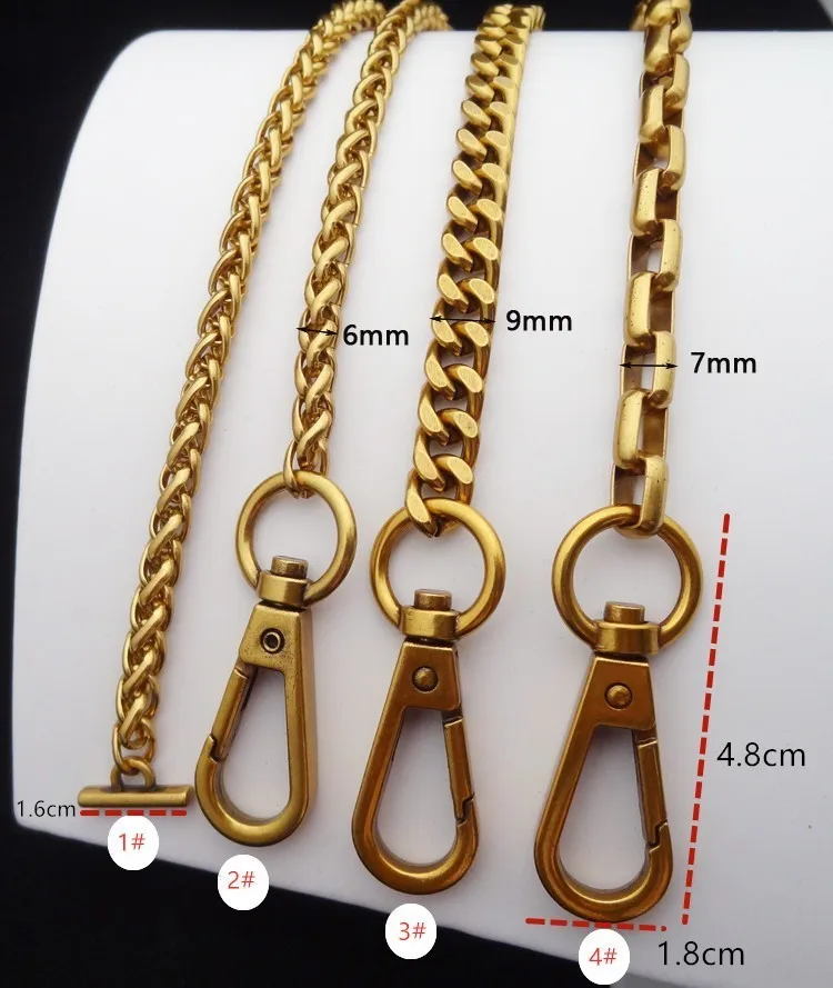 100cm High Quality Women Chain Bag Shoulder Bag Straps Metal Chains Diy Bags Golden Vintage Bag Chain Chic Handbag Accessories