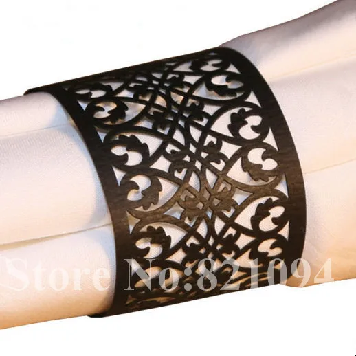 

50PCS Free Shipping Towel Buckle Laser Cut Lace design Wedding Decoration Paper Napkin Ring for Wedding Party Table Decoration