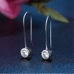 Di nuovo Modo Popolare 925 In Argento Sterling Placcato Personalità a forma di U di Cristallo Ipoallergenico Femminile Ciondola Gli Orecchini SE252