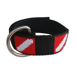 Adjustable Padded Wrist Strap Webbing Hand Lanyard for Scuba Free Diving Hanging Rope with Fastening Tape & Big D-Ring