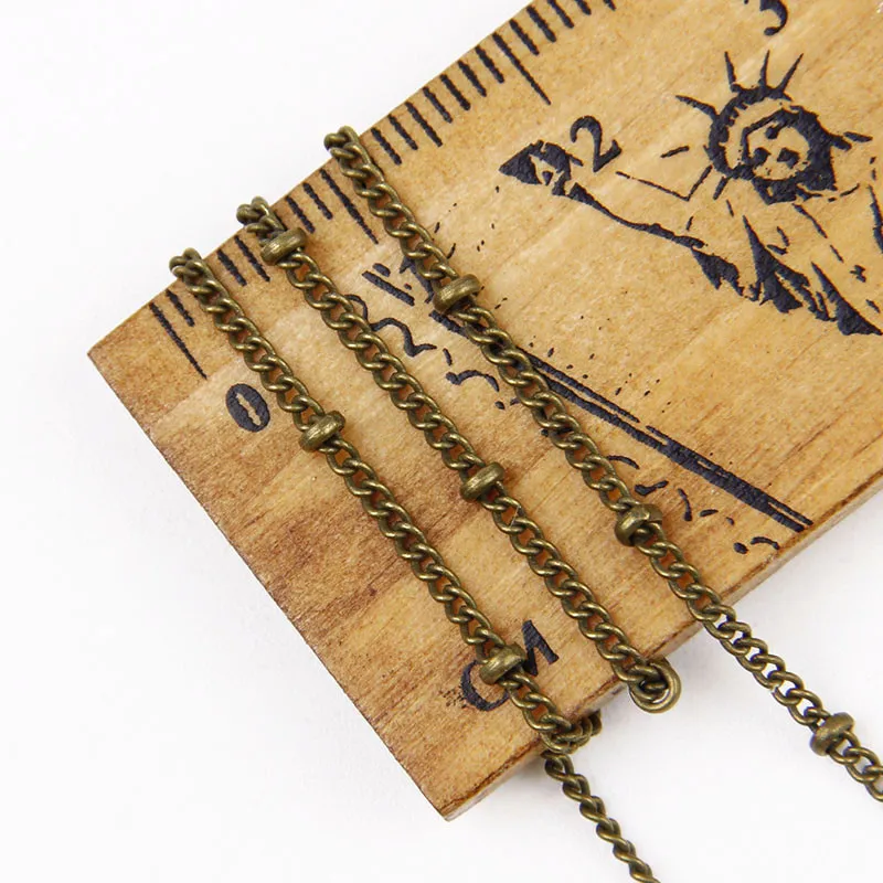 2.7mm Iron Metal Bronze Necklace Chains Twisted Link Extension Chain Tails Charm With LobsterClasp  DIY Jewelry Accessories