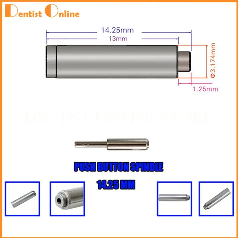 

3pcs Spindle/Axis For Maintenance Dental Push Button Handpiece Air Turbine 14.25mm