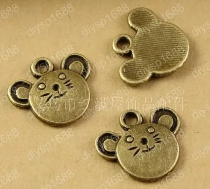 100pcs/lot alloy bead Antique Bronze Plated 16*15MM Cheshire cat Pendants Fit Jewelry Making DIY JHA3440