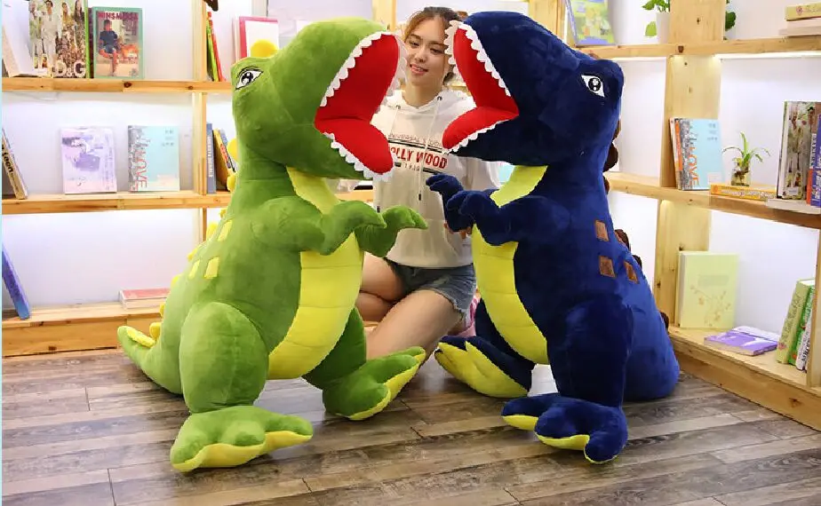 

stuffed toy huge 150cm cartoon dinosaur plush toy opening mouth dinosaur soft doll sleeping pillow Christmas gift b2006