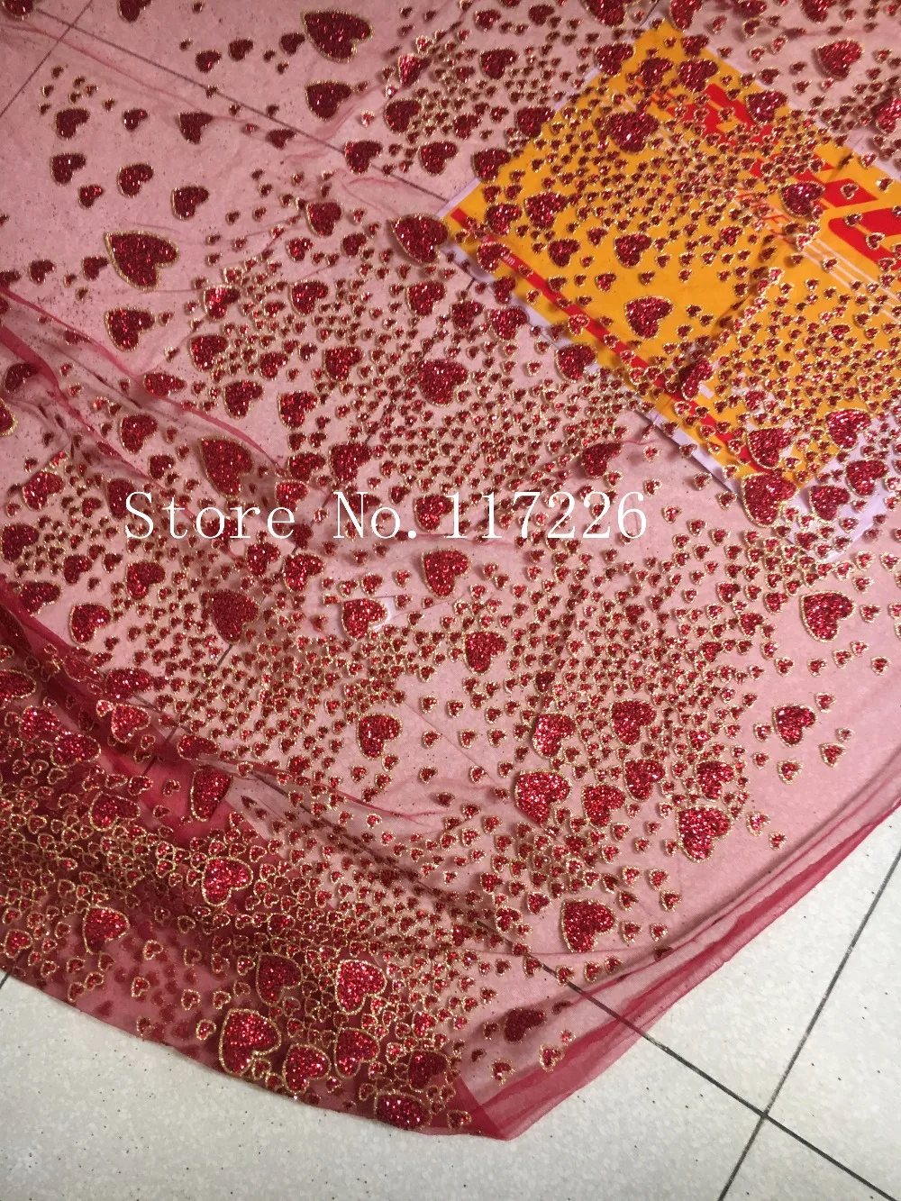 

High quality JRB-118105 glitter Mesh African Tulle lace fabric New Design French Mesh Lace with glued glitter