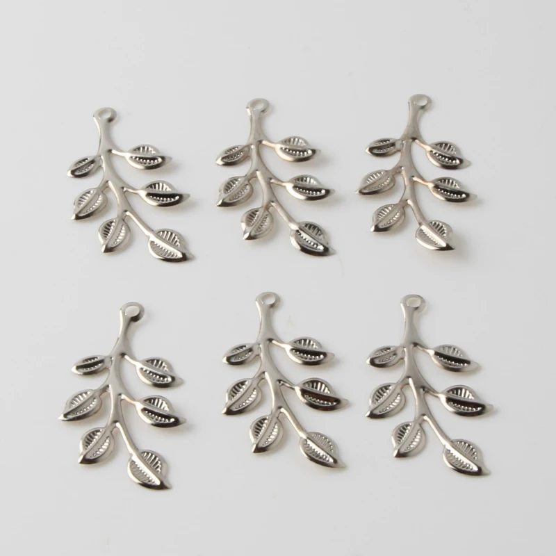 40Pcs Leaves Filigree Wraps Connectors Charm Pendant Metal Crafts Connector for Jewelry Making DIY Accessories