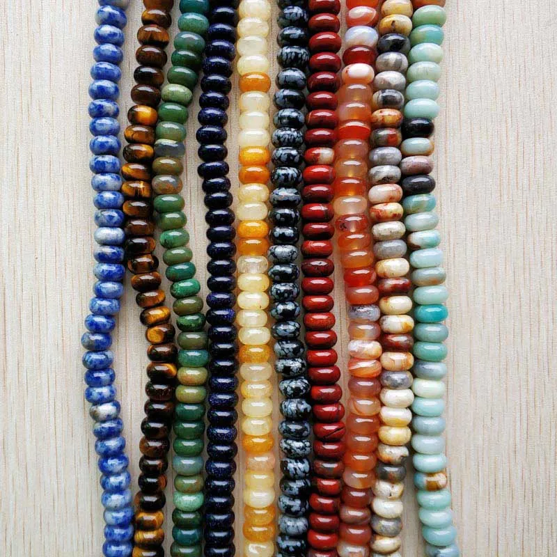 

Wholesale 65pcs/lot fashion good quality assorted natural stone abacus charms 6x10mm beads For jewelry Accessories making free