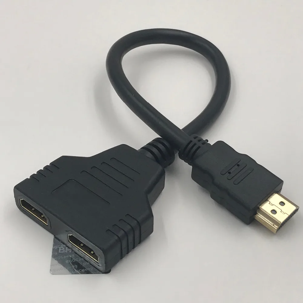 1FT HDTV Male to Dual Female Adapter High speed M-2F Splitter Data Connector 30cm Cable