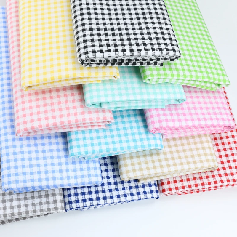 Delicate 0.5CM Gingham ChecKed 100% cotton Fabric Quilting fabric Clothes Home Textile Bedding Sewing Doll Cloth DIY A67