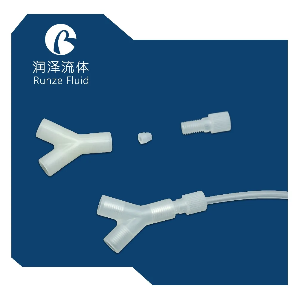 ¼-28 Flat Bottom Flangeless Fittings PTFE with Ferrules 1.6/2.0/2.5/3.0/3.2mm