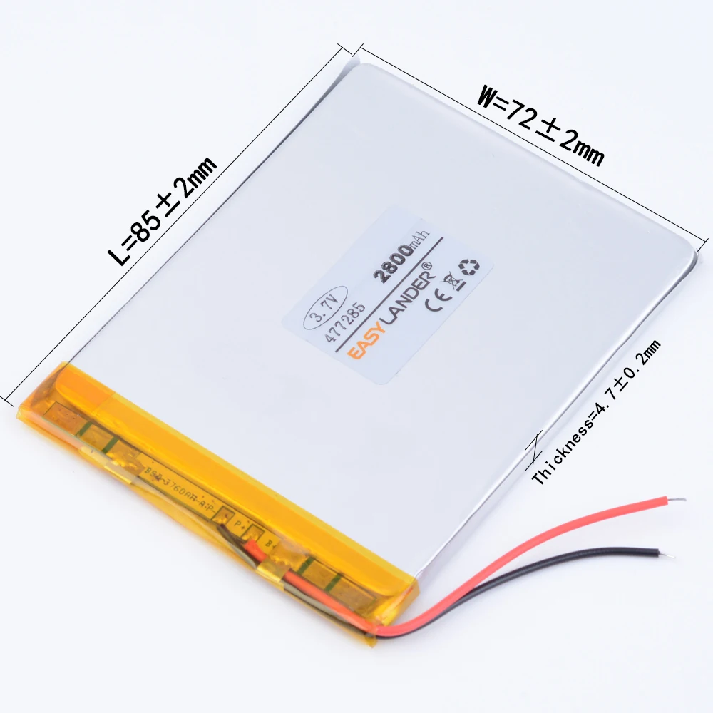 3,7 в 2800 мАч 477285 перезаряжаемый литий-ионный полимерный аккумулятор для портативного aigo M60 M603 M608