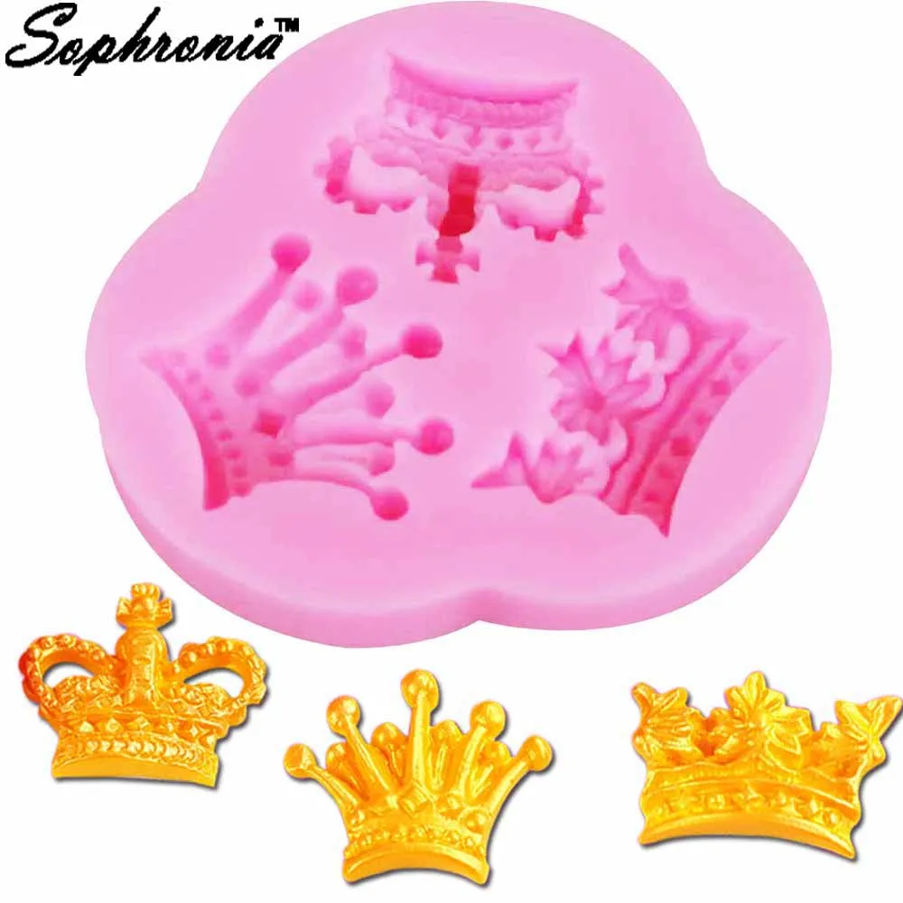 Sophronia Silicone Baking Molds Crown Party Fondant Cake Decorating Tools Queen Chocolate Candy Clay Gumpaste Moulds m789