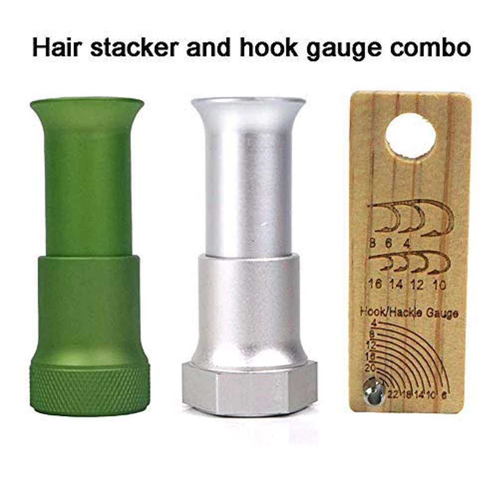 Aventik Hair Stacker Narzędzia do wiązania much i drewniany hak Narzędzie do pomiaru rozmiaru Wyprodukowano w USA Narzędzia do wiązania much