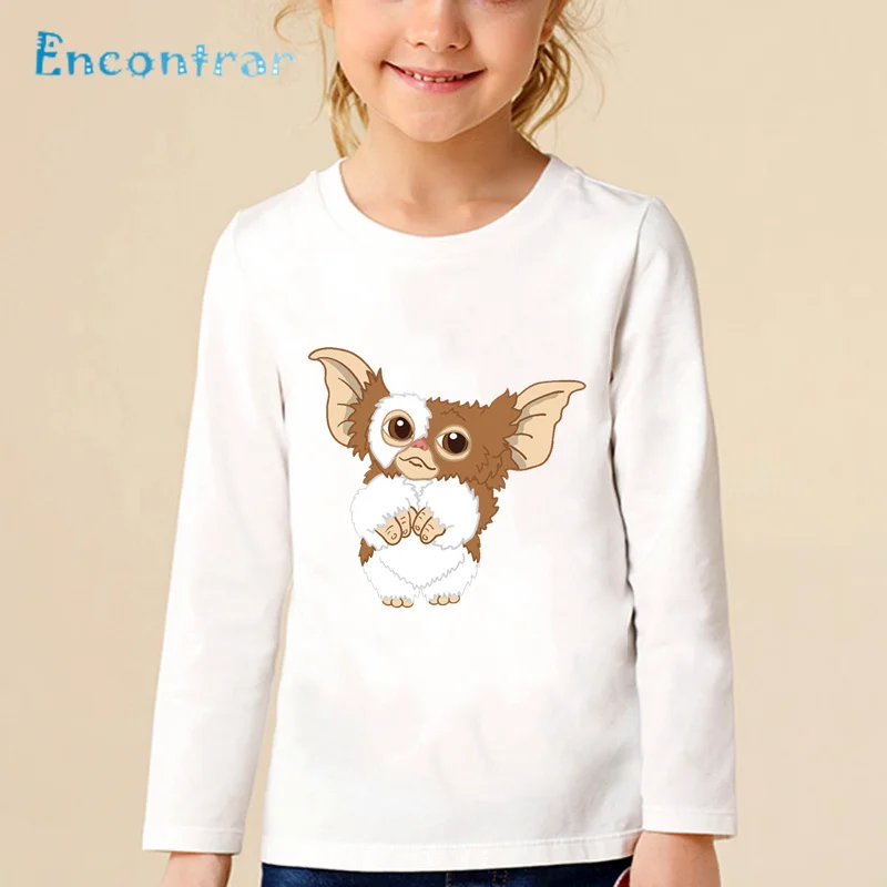 Children Gremlins Gizmo Cartoon Print T shirt Kids Funny Casual Tops Boys Girls Cute Long Sleeve Baby T-shirt,LKP5170