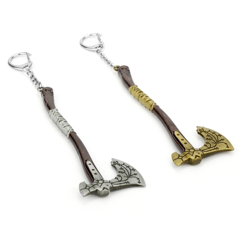 New Game God Of War 4 Kratos Keychain Leviathan Axe Key Chain Ring Metal Pendant Souvenir llavero Accessories Dropshipping